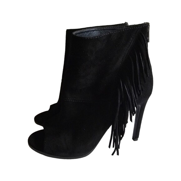 Dolce Vita Heels Womens 9 Gladiator Black‎ Leather Peep Toe Stiletto Casual - Picture 1 of 5